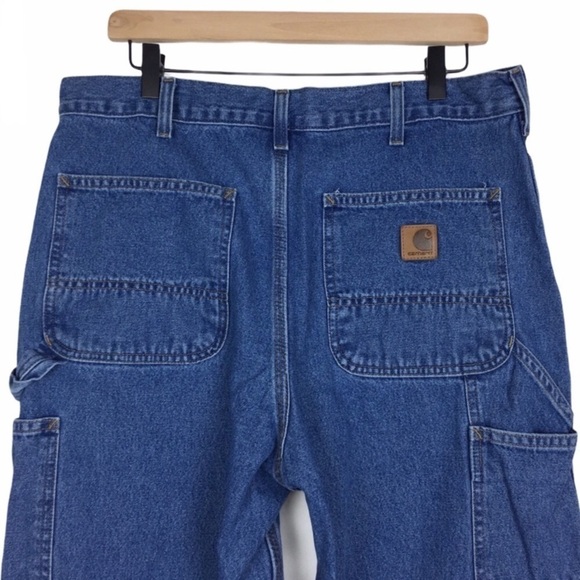 CARHARTT Carpenter Jeans Original Dungaree Fit Painter Denim Cargo Size 34 x 34 - Picture 6 of 9